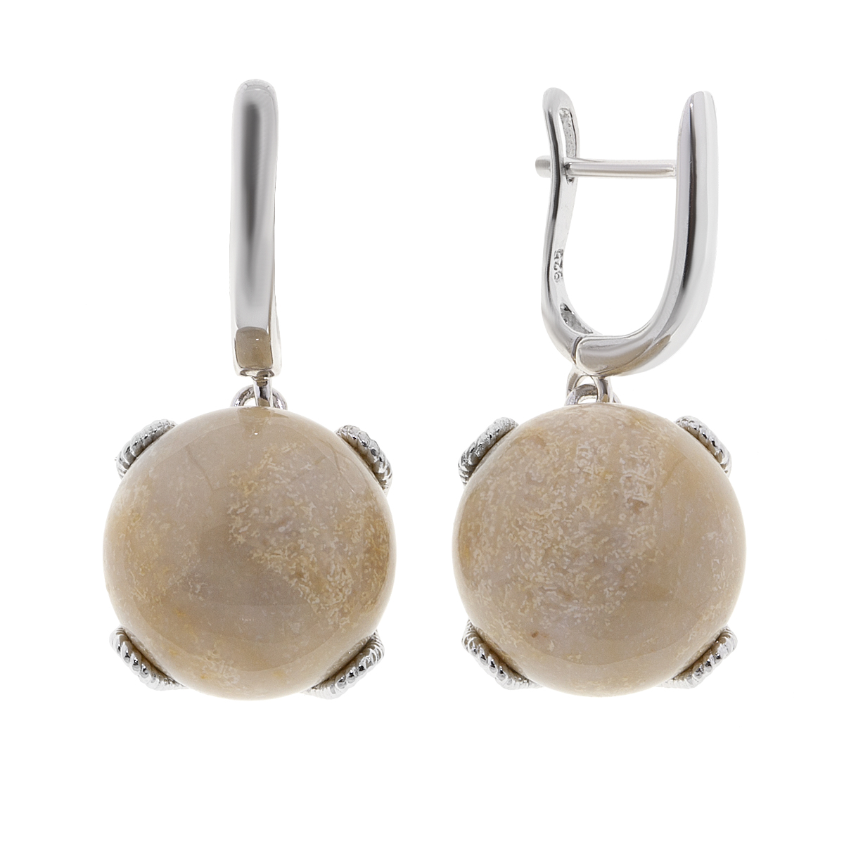 

Серьги подвески из серебра Balex Jewellery 2432930207, коралл, 2432930207