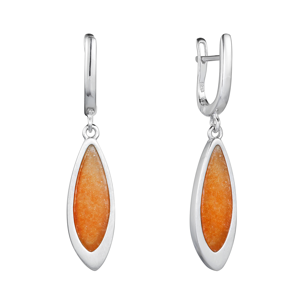 

Серьги подвески из серебра Balex Jewellery 2432930228, авантюрин, 2432930228