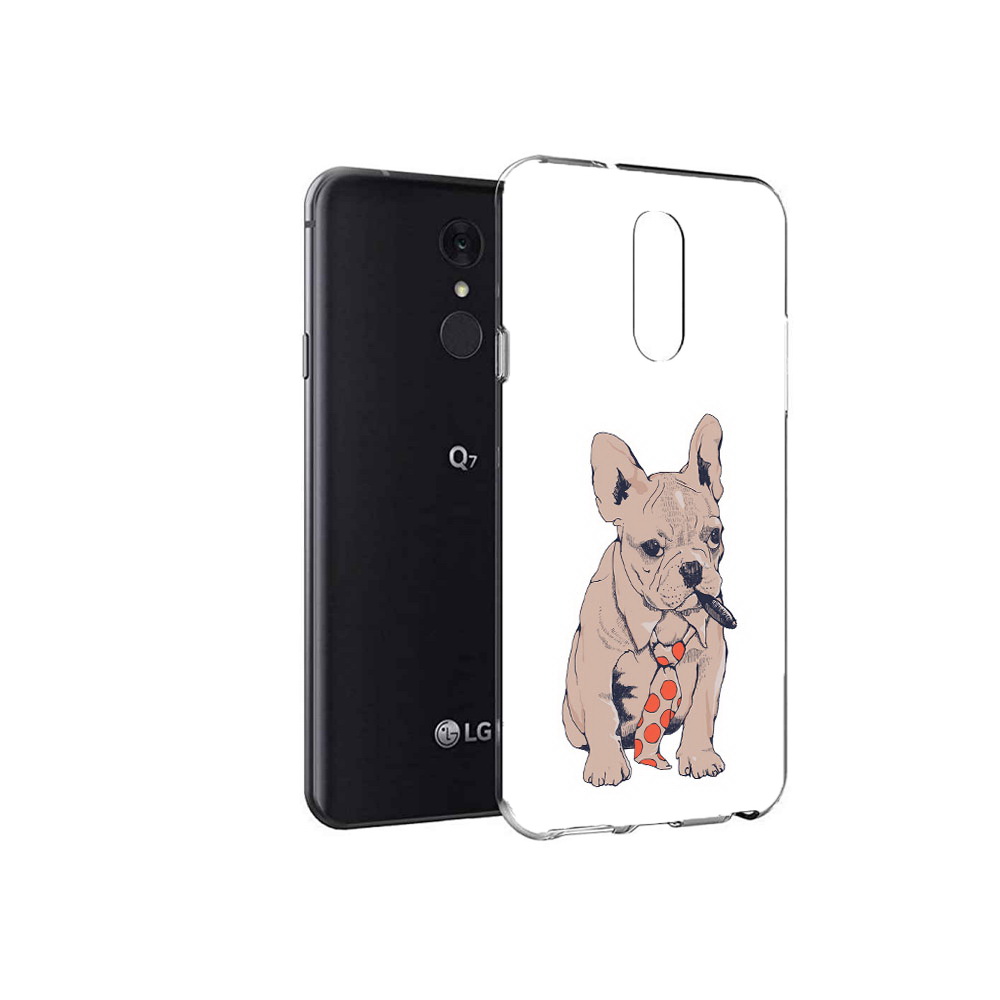 

Чехол MyPads Tocco для LG Q7 бульдог с сигарой (PT113427.75.250), Tocco
