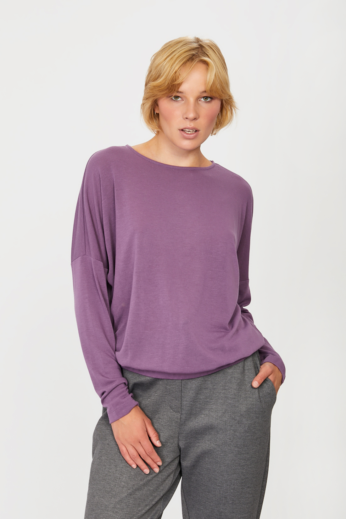 

Лонгслив женский Baon B211506 фиолетовый XXL, B211506