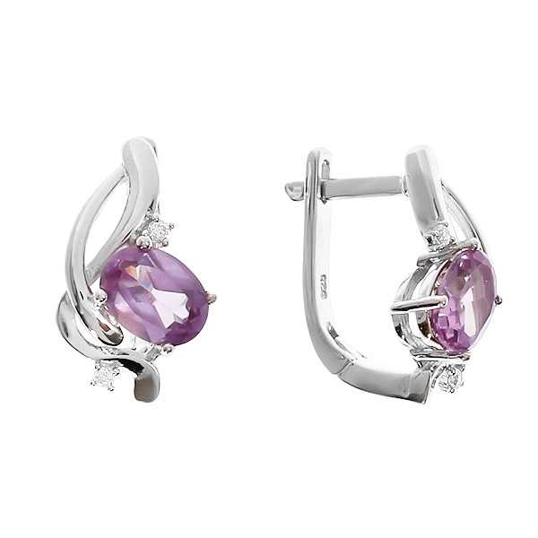

Серьги из серебра Balex Jewellery 2433820321, александрит/фианит, 2433820321