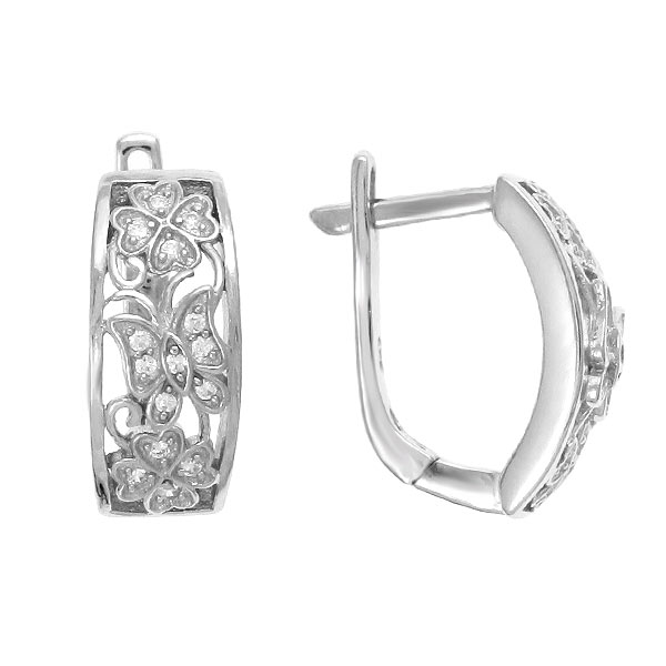 

Серьги из серебра Balex Jewellery 2433920165, фианит, 2433920165