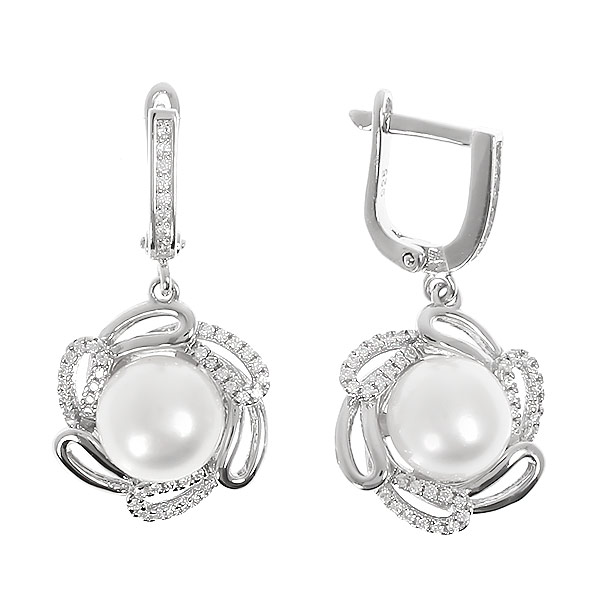 

Серьги женские из серебра Balex Jewellery 2433920237, жемчуг/фианит, 2433920237