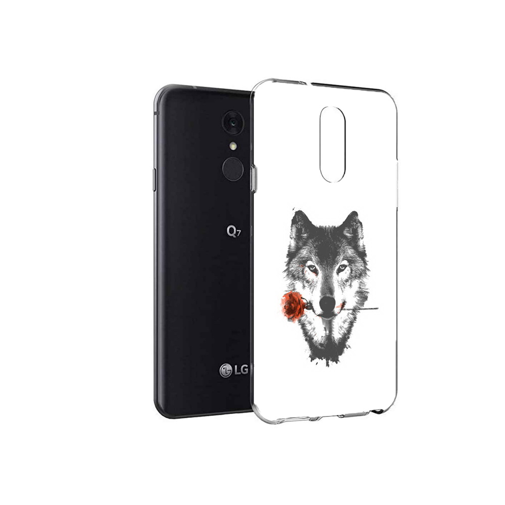 

Чехол MyPads Tocco для LG Q7 волк с розой (PT113427.75.270), Tocco
