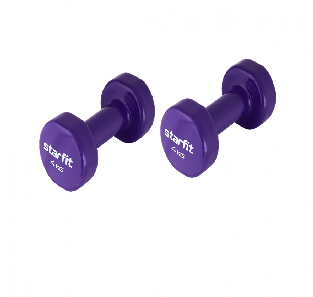

Гантель виниловая Starfit DB-101 4кг, фиолетовый 2 шт, DB-101