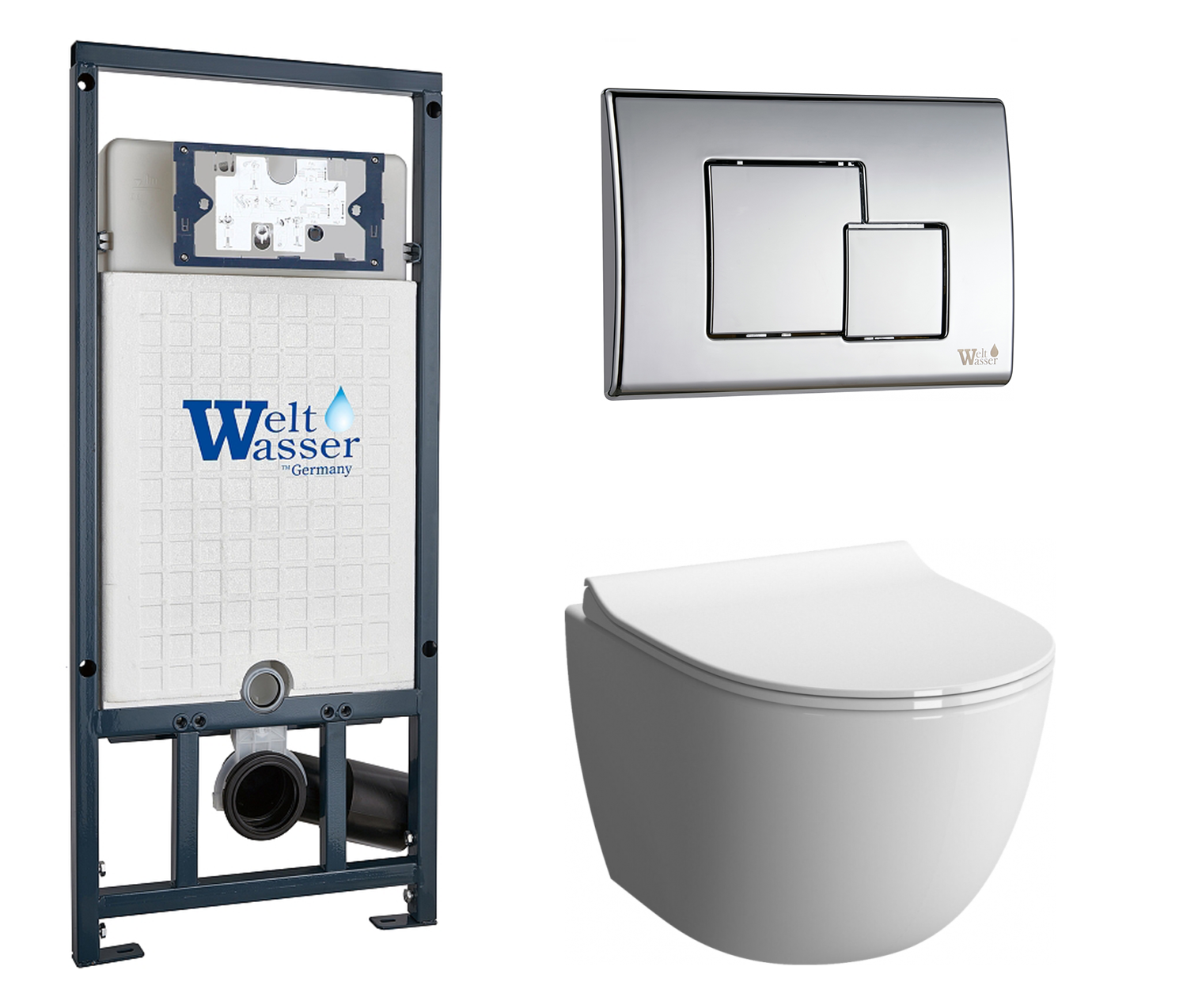 

Комплект: инсталляция WeltWasser Marberg 507 + унитаз Sento с кнопкой хром