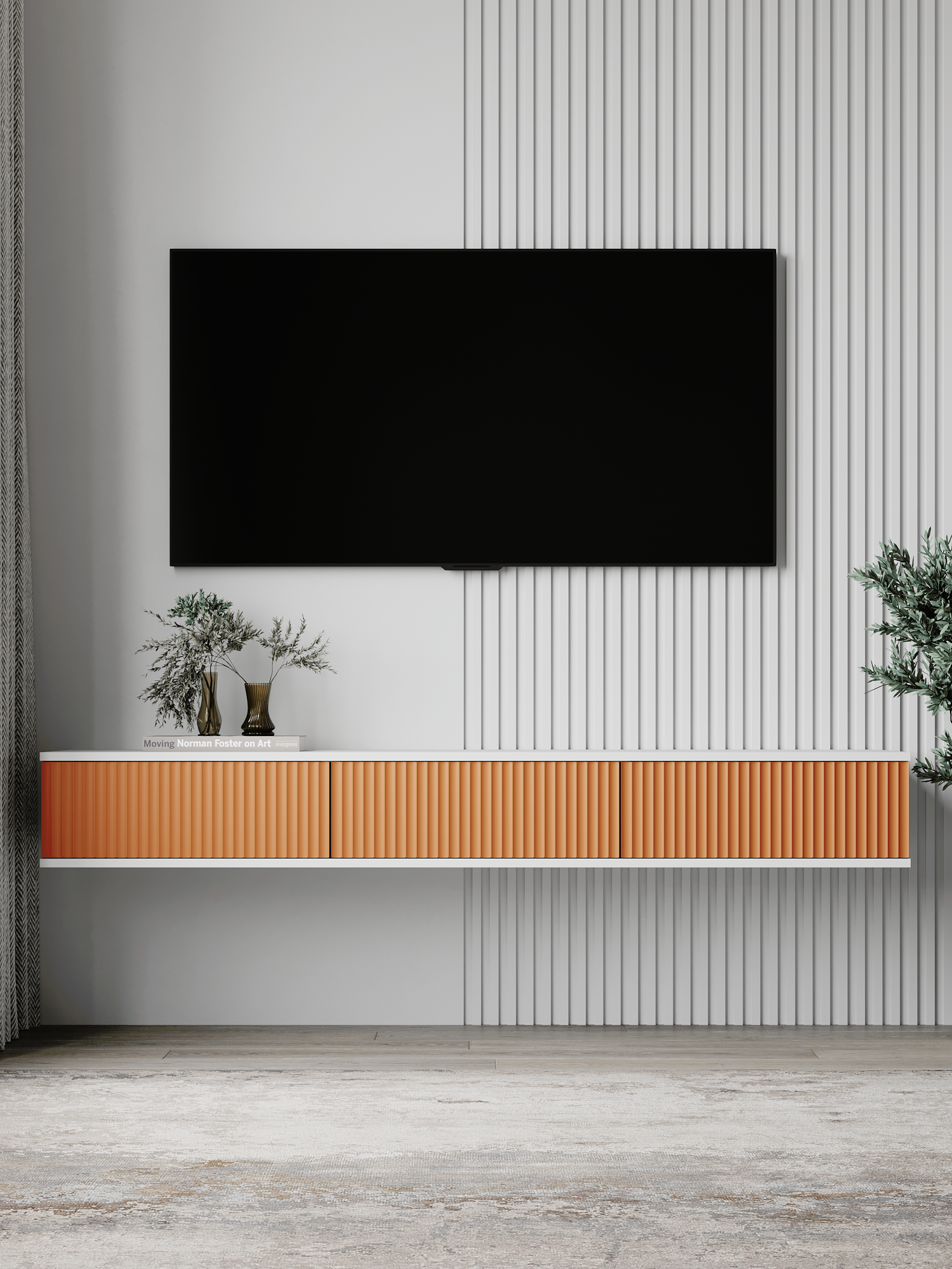 Подвесная тумба-консоль под телевизор Акцент Дерби