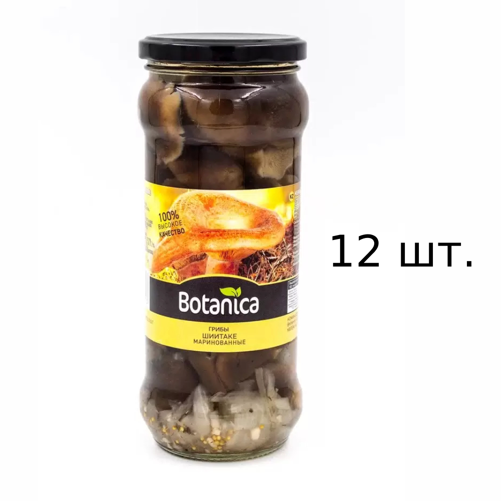 Грибы Botanica маринованные, шиитаке, 12x580 мл