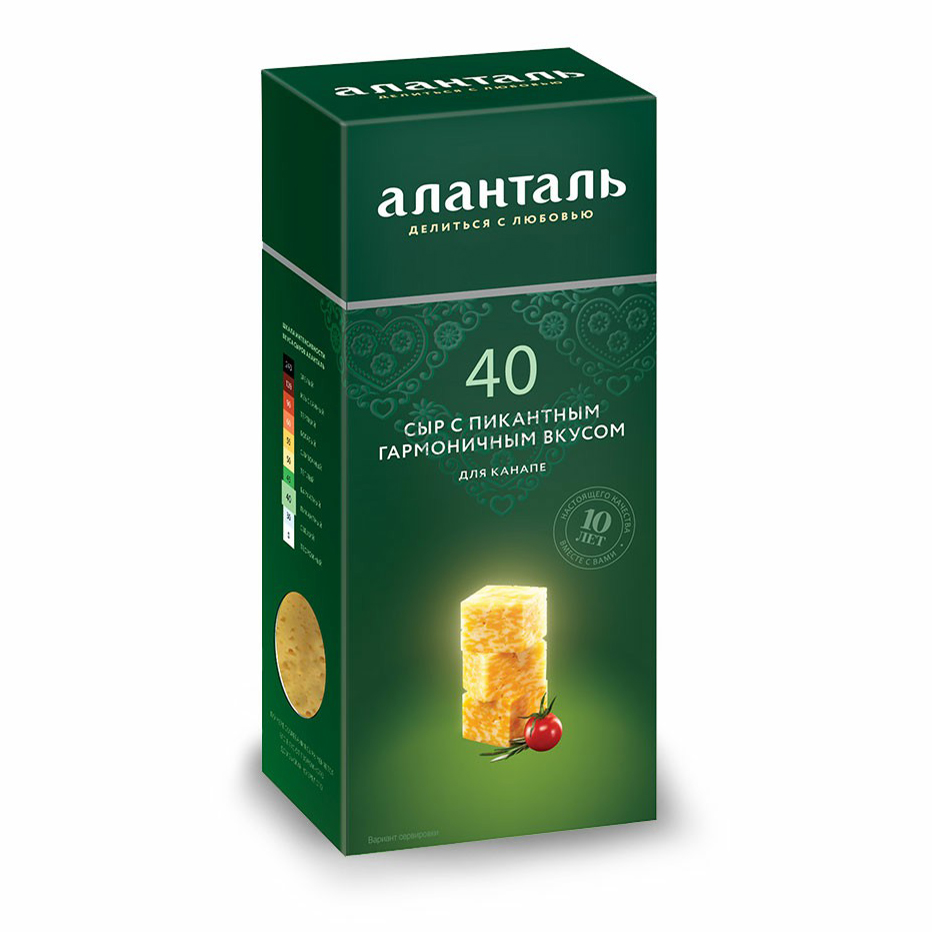 

Сыр полутвердый Аланталь № 40 45 % бзмж 190 г