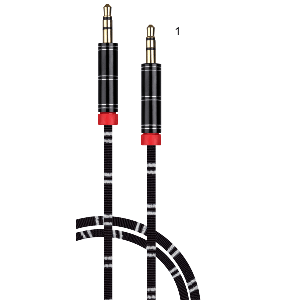 фото Кабель aux 3,5 на 3,5 1m jd-n1 черный nobrand
