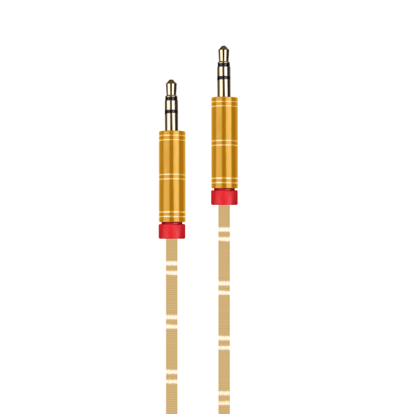 фото Кабель aux 3,5 на 3,5 1m jd-n1 золотой nobrand