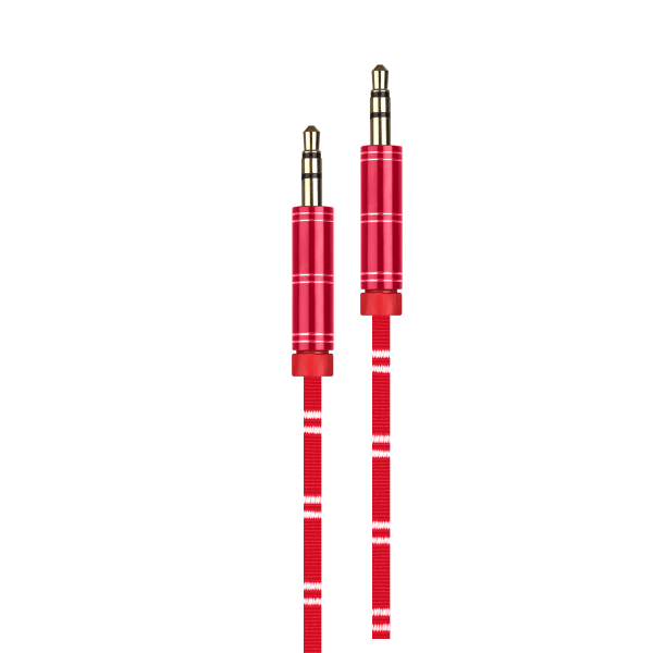 фото Кабель aux 3,5 на 3,5 1m jd-n1 красный nobrand