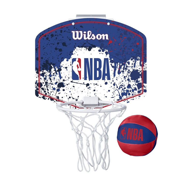 Набор для мини-баскетбола Wilson Team Mini Hoop, сине-белый мяч баскетбольный wilson ncaa legend wz2007401xb7 р 7