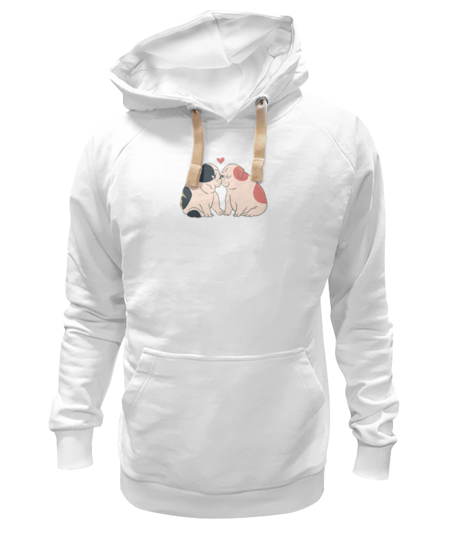 

Худи Printio Мопсики белое 2XL, Белый, Мопсики
