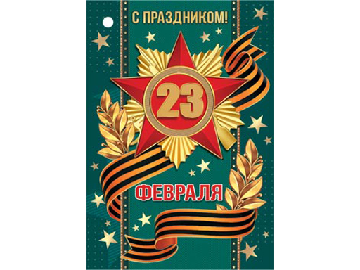 

2-78-23175А Открытка 23 ФЕВРАЛЯ, Разноцветный