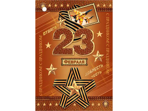 

2-78-23179А Открытка 23 Февраля, Разноцветный