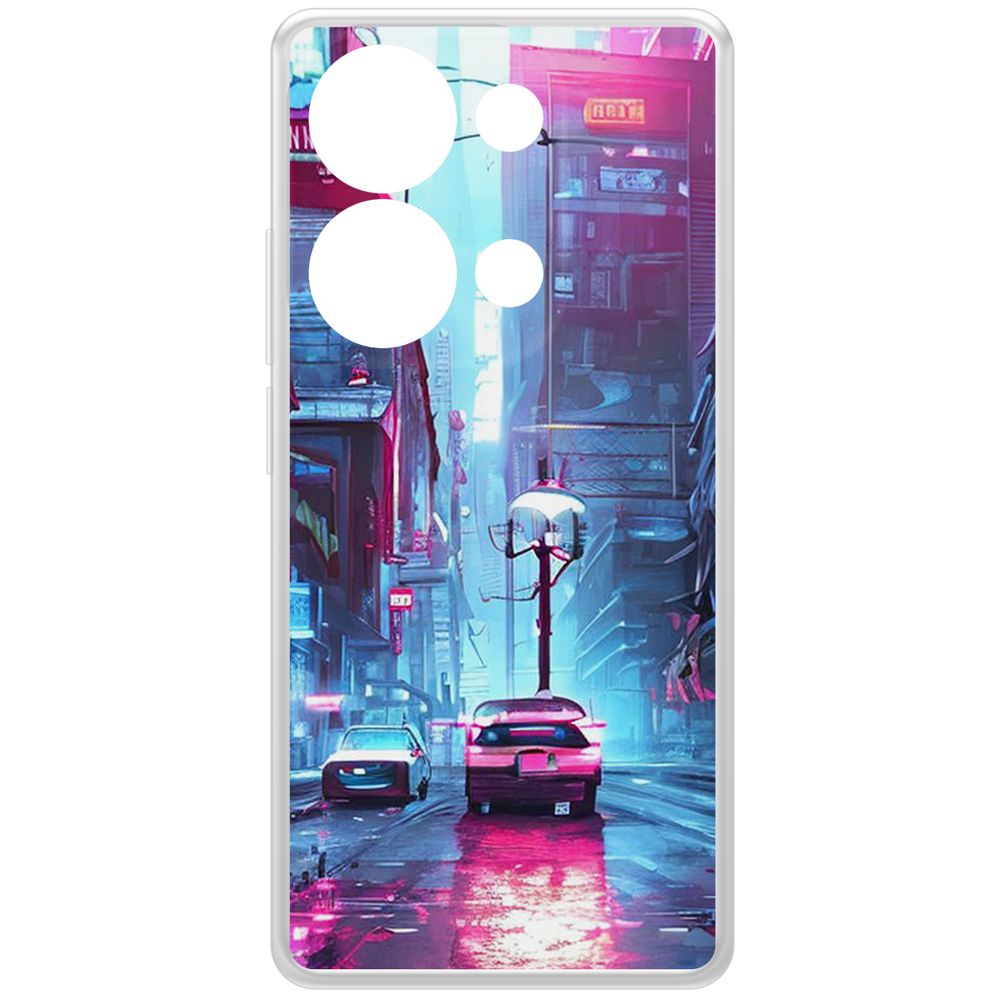 

Чехол-накладка Krutoff Clear Case Киберпанк Улица для Xiaomi Poco M6 Pro 4G, Прозрачный