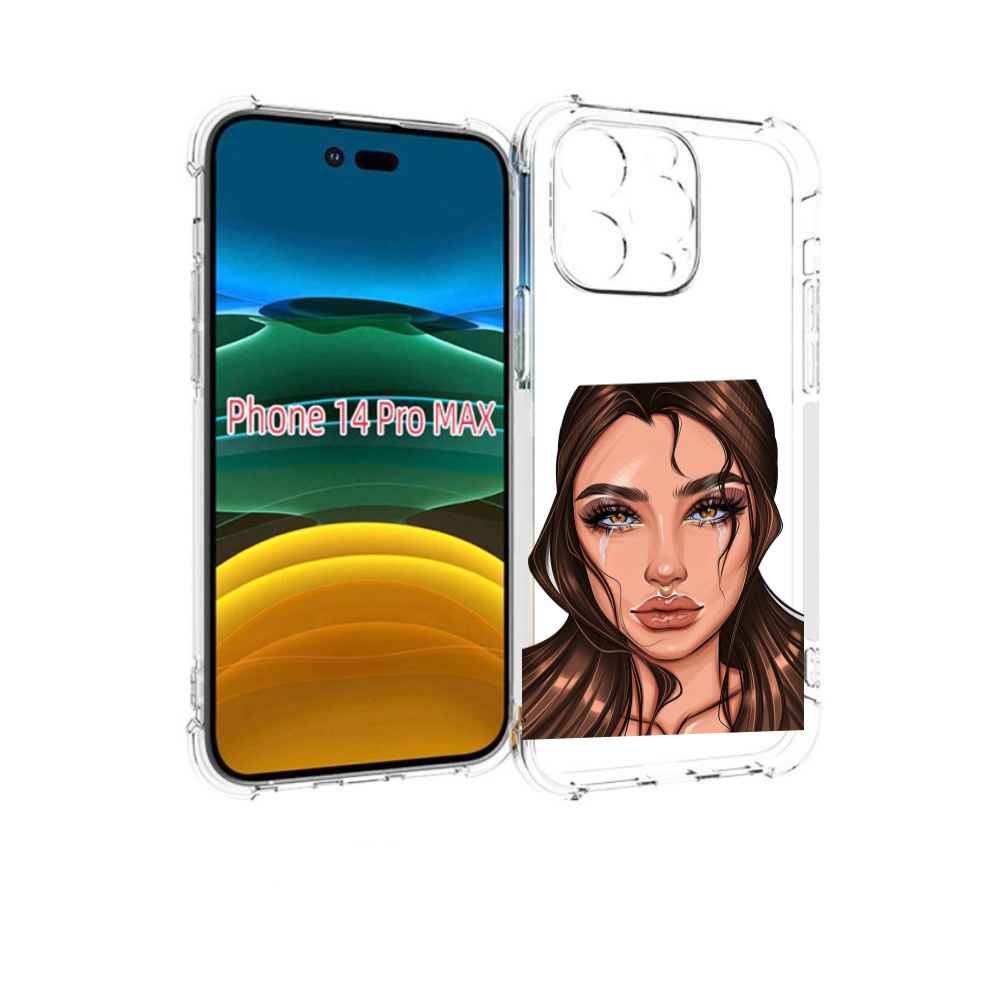 Чехол MyPads плачущая-девушка женский для iPhone 14 Pro Max