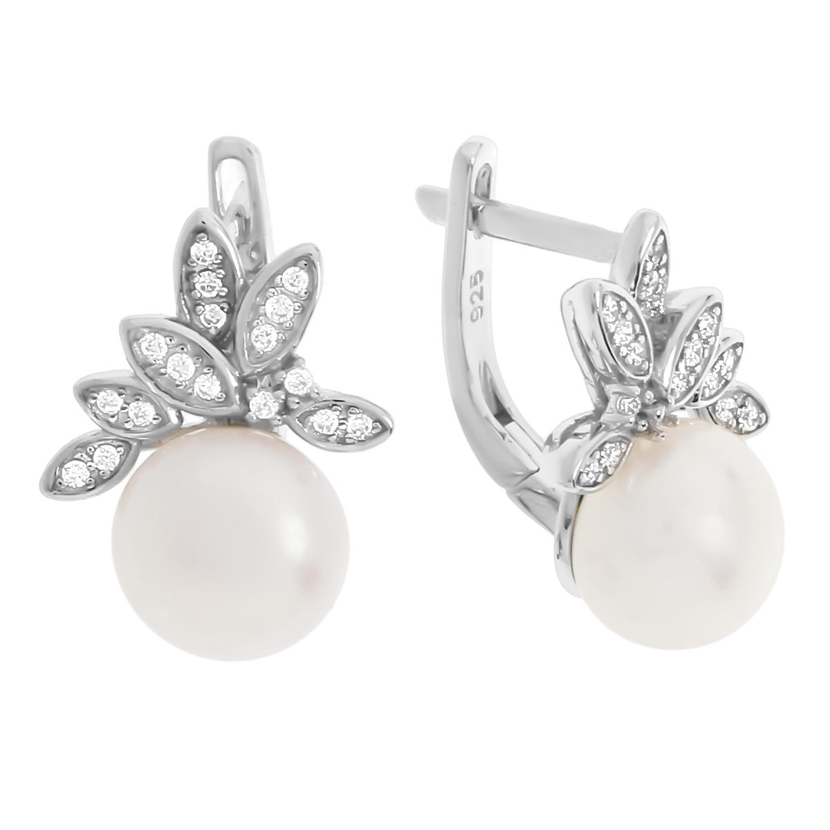 

Серьги женские из серебра Balex Jewellery 2433930258, жемчуг/фианит, 2433930258