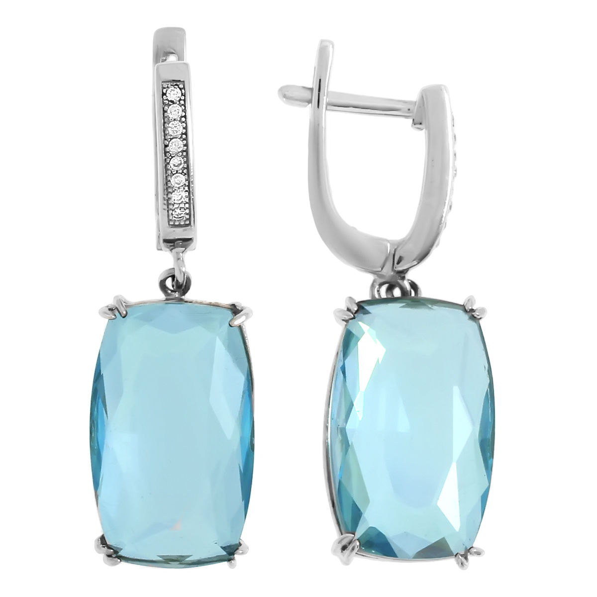 

Серьги женские из серебра Balex Jewellery 2435820026, аквамарин/фианит