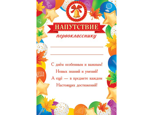 

НАПУТСТВИЕ первокласснику 9-02-896А