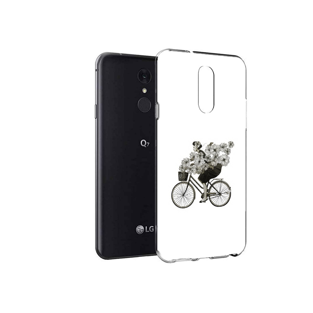 

Чехол MyPads Tocco для LG Q7 девушка на велосипеде с цветами (PT113427.75.307), Tocco