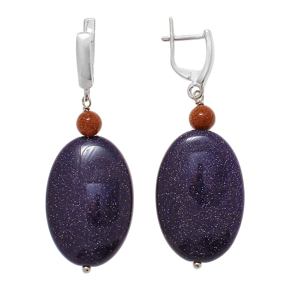 

Серьги женские из серебра Balex Jewellery 2436930114, авантюрин, 2436930114