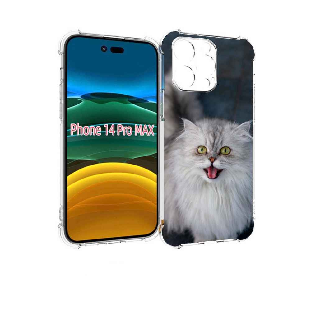 

Чехол MyPads порода кошки британская длинная для iPhone 14 Pro Max, Прозрачный, Tocco