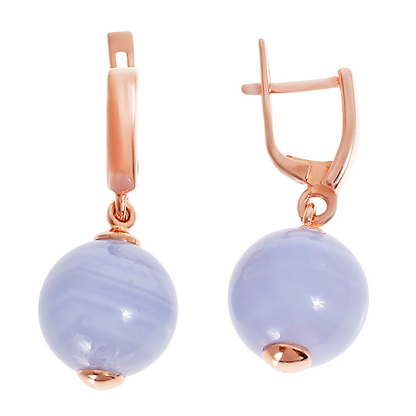

Серьги подвески из серебра Balex Jewellery 2436930123, агат, 2436930123