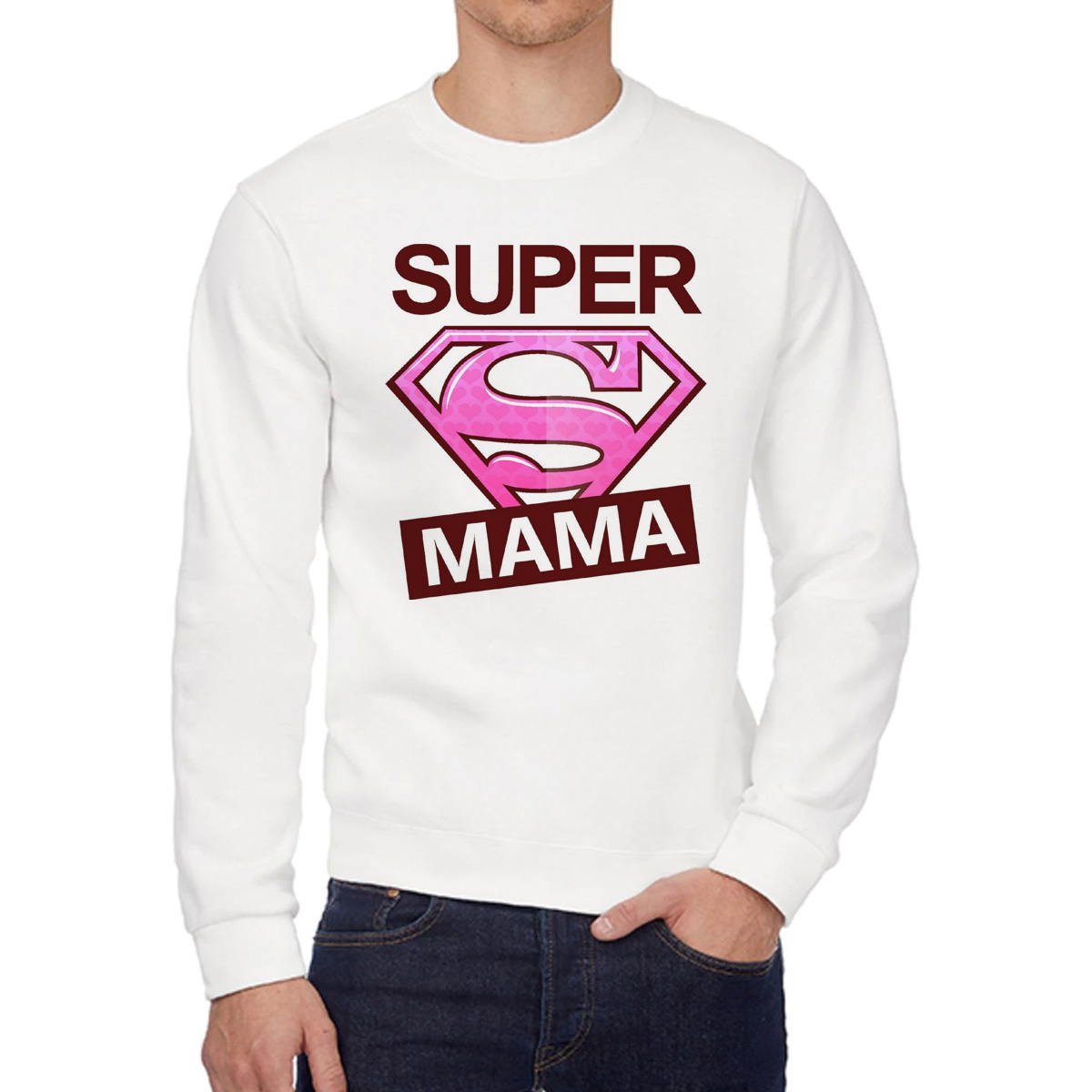 

Свитшот женский CoolPodarok Супер мама Super белый 44 RU, W0113898