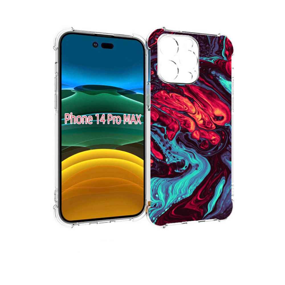 

Чехол MyPads разбавленная краска для iPhone 14 Pro Max, Прозрачный, Tocco