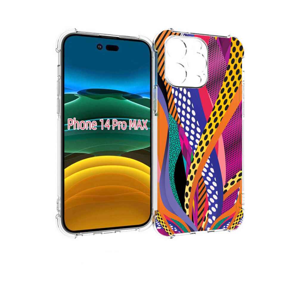 

Чехол MyPads разноцветные щупальца для iPhone 14 Pro Max, Прозрачный, Tocco