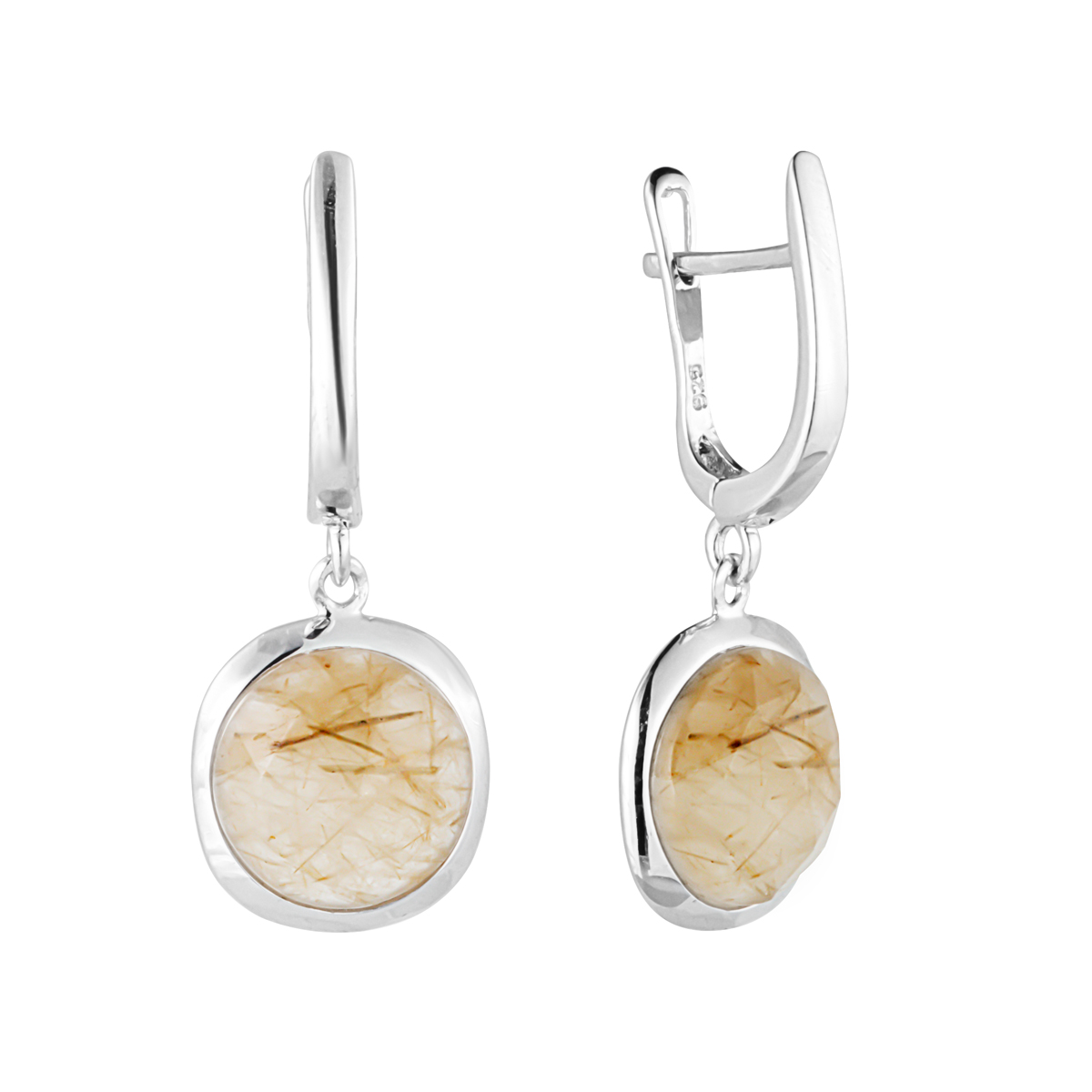 

Серьги подвески из серебра Balex Jewellery 2436930221, кварц, 2436930221