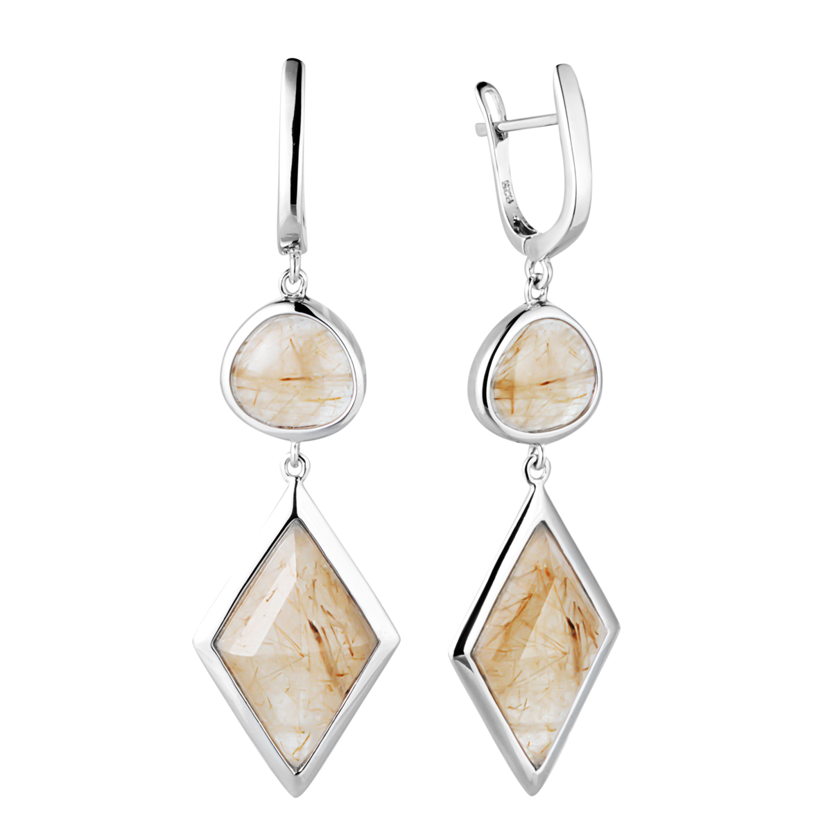 

Серьги подвески из серебра Balex Jewellery 2436930234, кварц, 2436930234