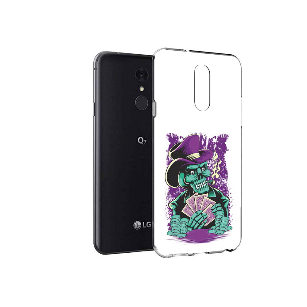 

Чехол MyPads Tocco для LG Q7 зеленый череп с картами (PT113427.75.361), Tocco