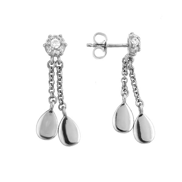 

Серьги подвески из серебра Balex Jewellery 2441910054, фианит, 2441910054