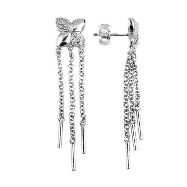 

Серьги подвески из серебра Balex Jewellery 2441910060, фианит, 2441910060