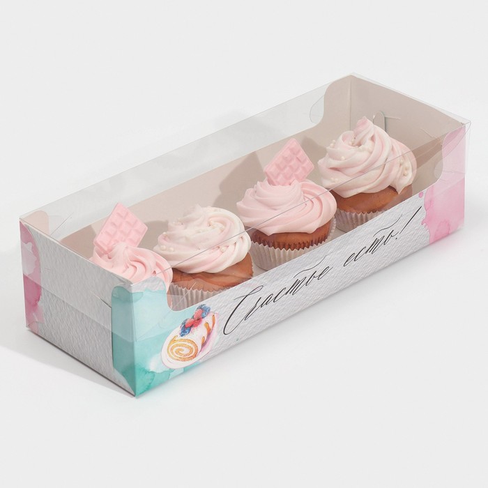 

Коробка для кондитерских изделий Дарите Счастье Счастье есть! 30 х 8 х 11 см5 шт., Голубой;розовый;серебристый