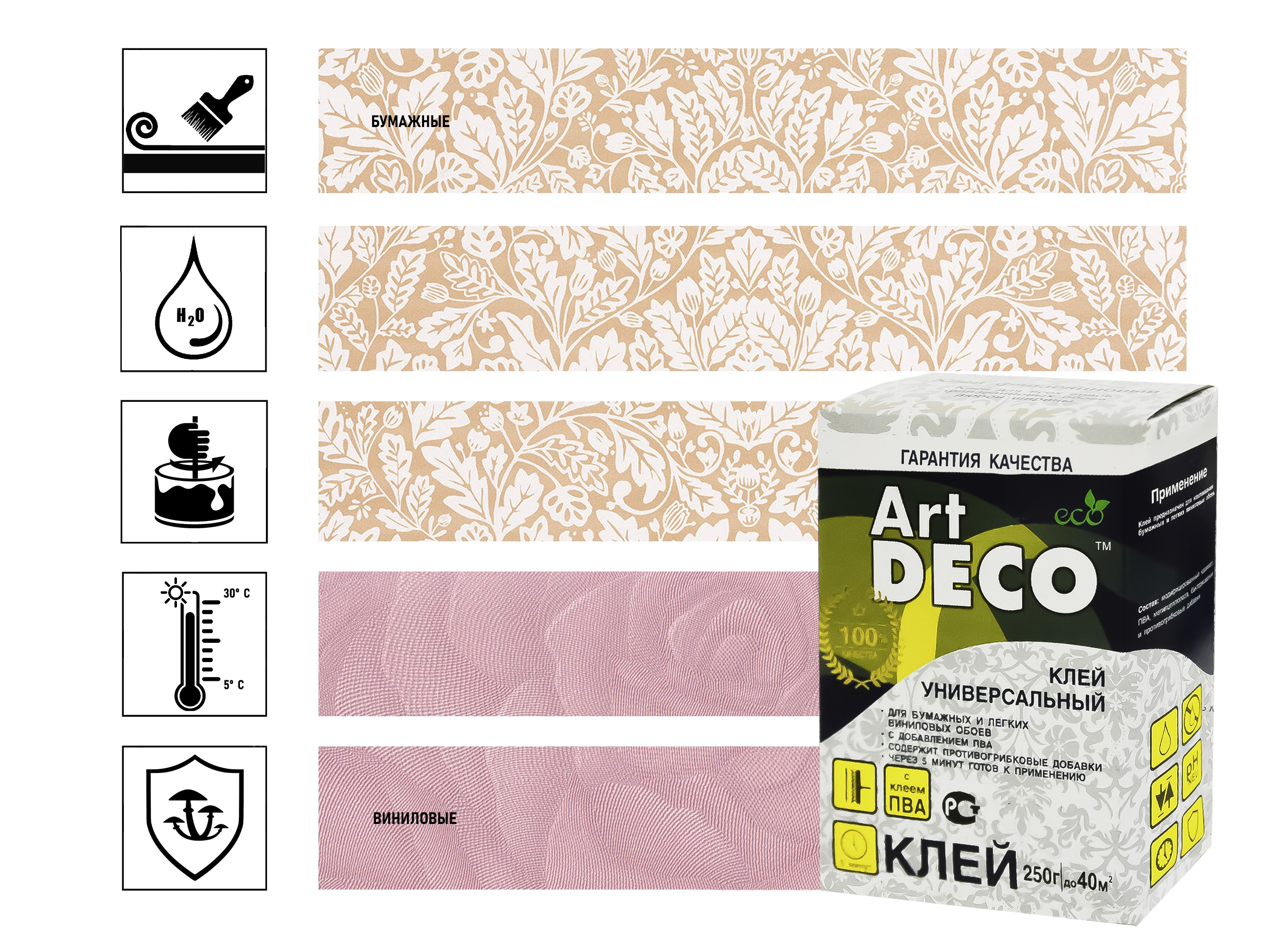 

Клей для всех видов обоев Art Deko 250г