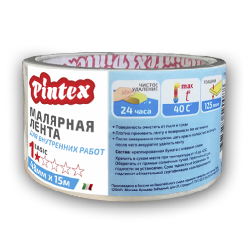 

Лента малярная PINTEX 1* 48мм*15м