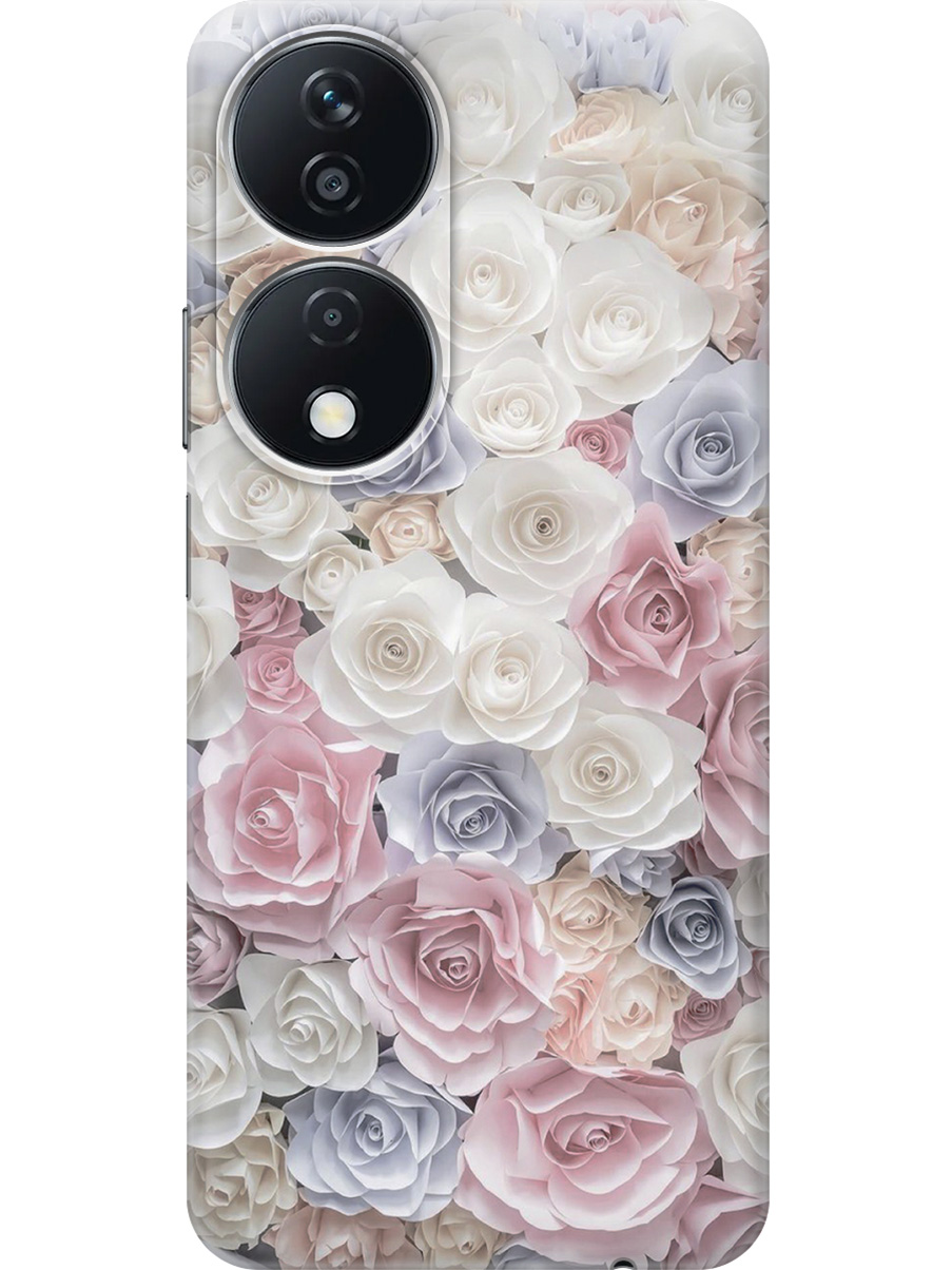 

Силиконовый чехол на Honor X7b с принтом "Пастельные розы", Прозрачный;белый;розовый;серый, 781972122