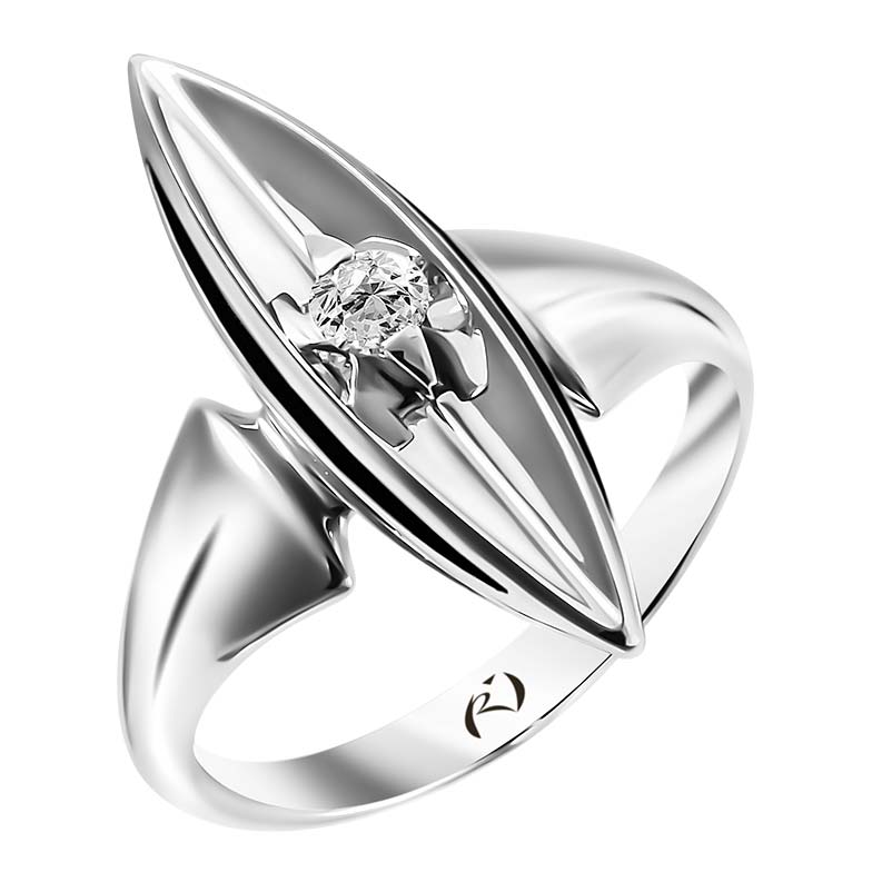 Кольцо из белого золота с бриллиантом р. 17 Ringo ZK-10030-W