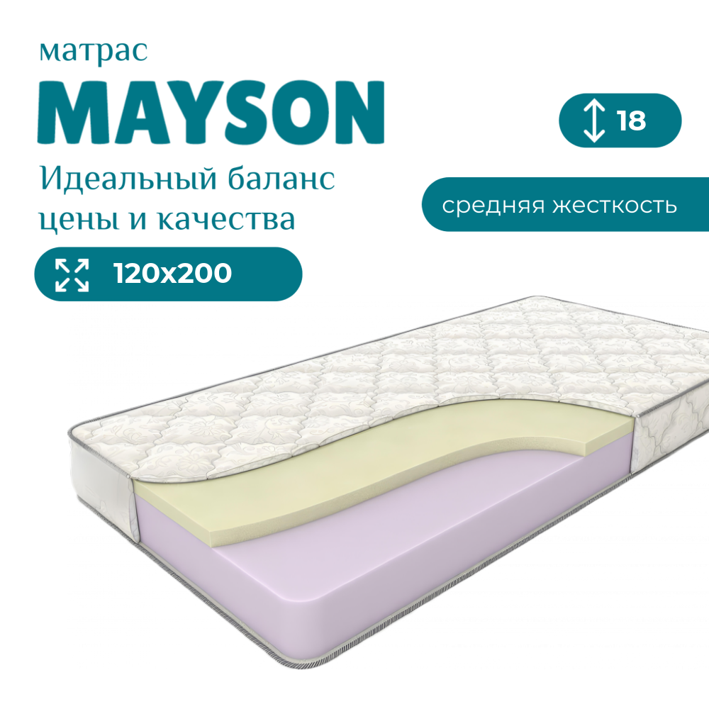 

Матрас Mayson Memory Soft Roll 120х200 см, Белый, Memory Soft Roll