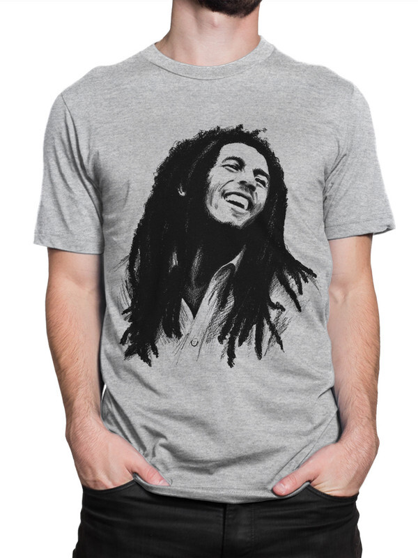 

Футболка мужская Dream Shirts Боб Марли - Bob Marley серая 2XL, Серый, Боб Марли - Bob Marley