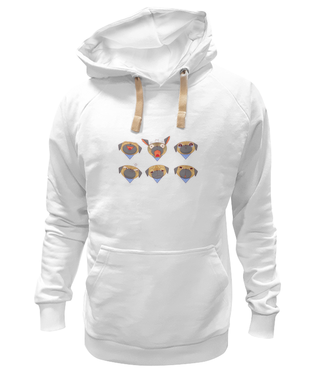 

Худи Printio Забавные мопсы белое 2XL, Забавные мопсы