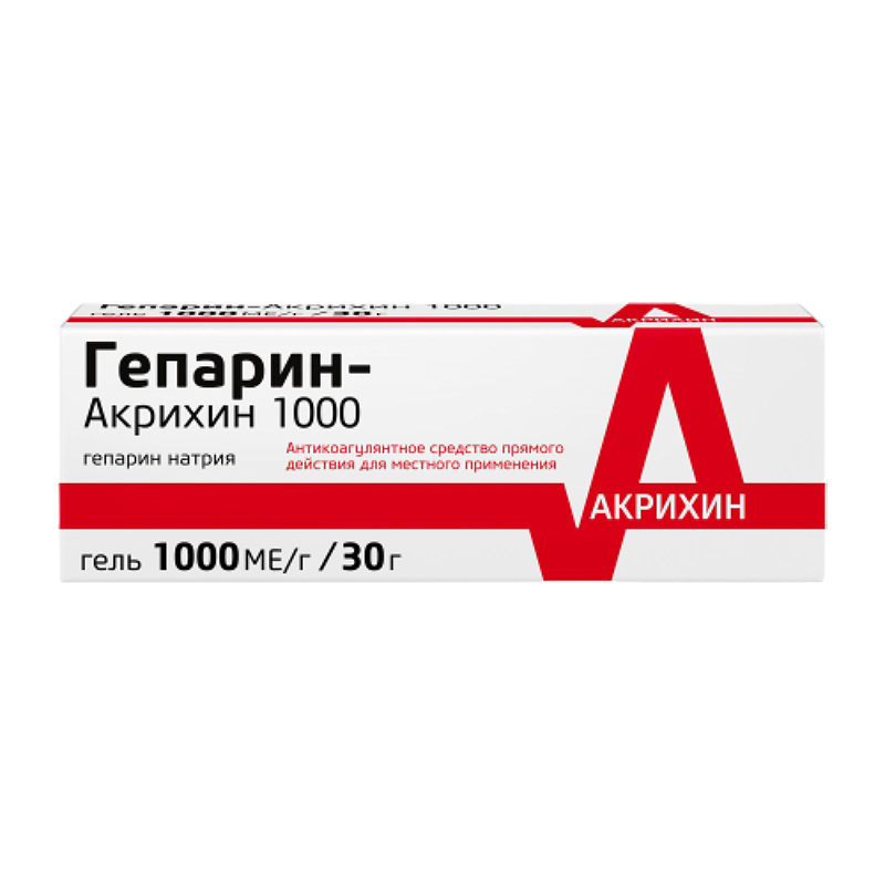 Гепарин-Акрихин 1000 гель 30 г