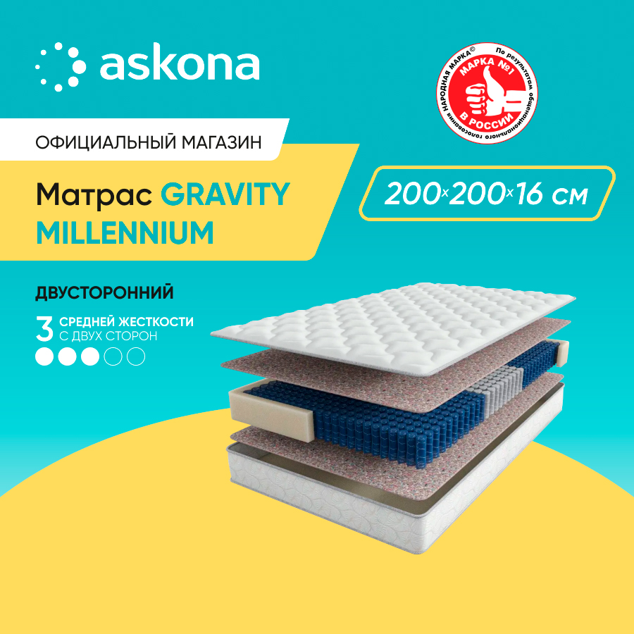 

Матрас Askona Gravity Millennium 200x200, Gravity Millennium