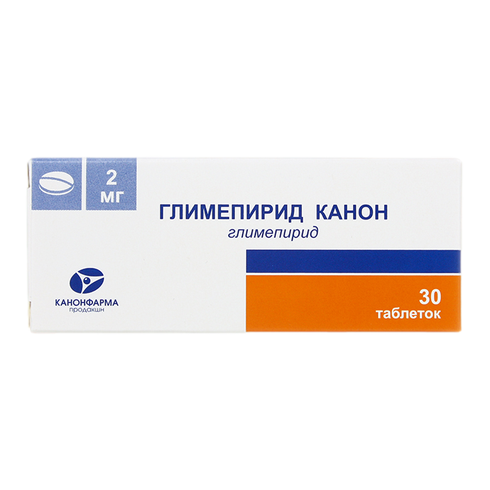 Купить Глимепирид Канон таблетки 2 мг 30 шт., Канонфарма продакшн ЗАО