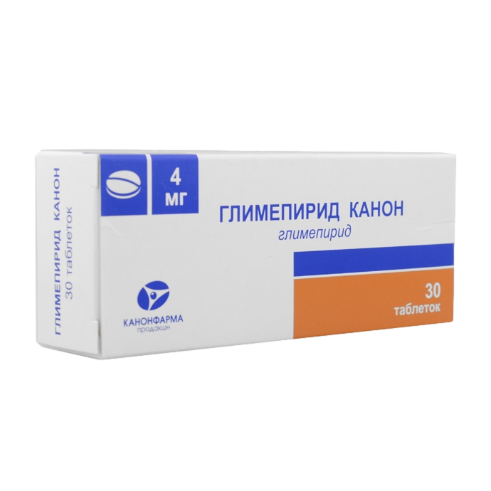 Купить Глимепирид таблетки 4 мг 30 шт., Канонфарма продакшн ЗАО