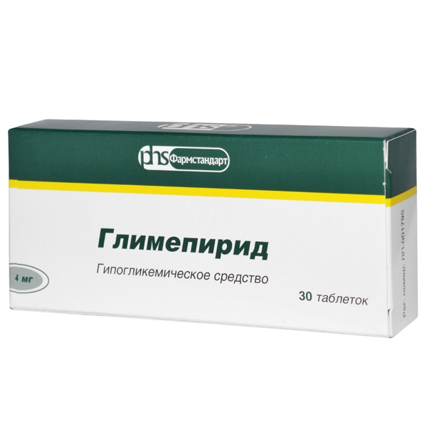 Купить Глимепирид таблетки 4 мг 30 шт., Фармстандарт-Лексредства